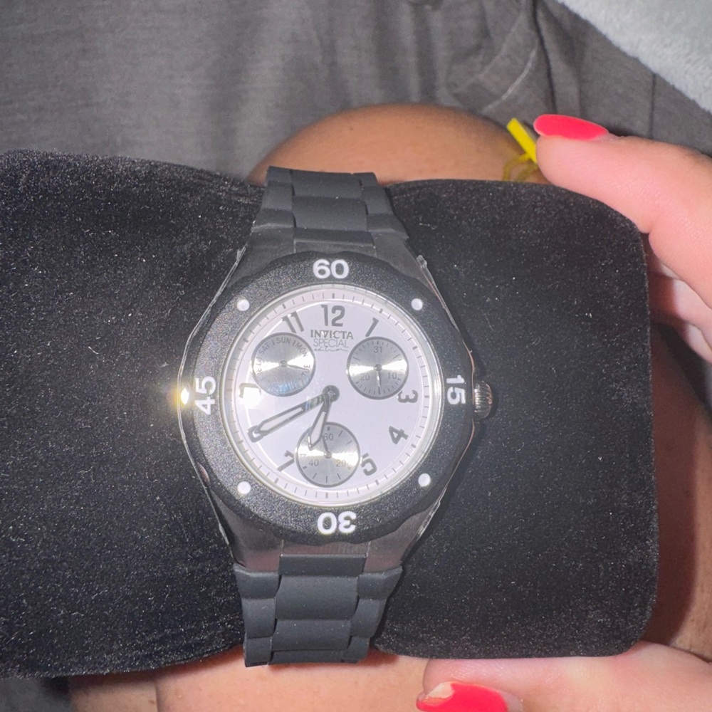 Invicta Black and Silver Chronograph Watch